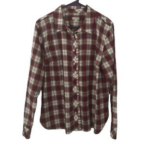 Talbots Women’s Red Plaid Shirt/Blouse Size L